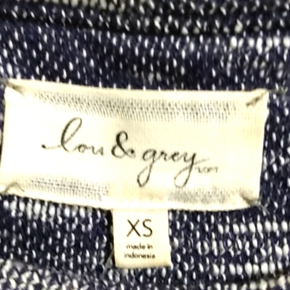 LOU & GRAY NWT NAVY BLUE & WHITE MARLED BLEND TUNIC SWEATER DRESS SIZE XS - Picture 3 of 11